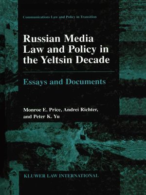 cover image of Russian Media Law and Policy in the Yeltsin Decade